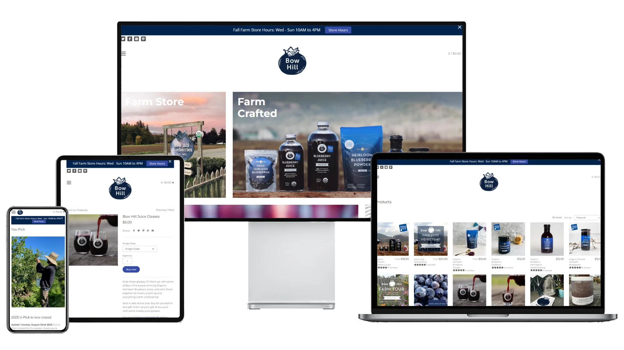 Bowhill Blueberries in desktop, laptop, tablet, mobile