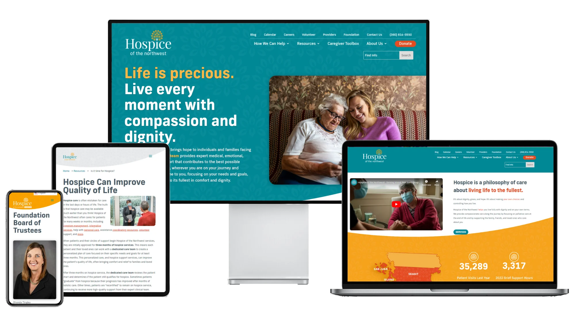 Hospice of NW in desktop, laptop, tablet, mobile